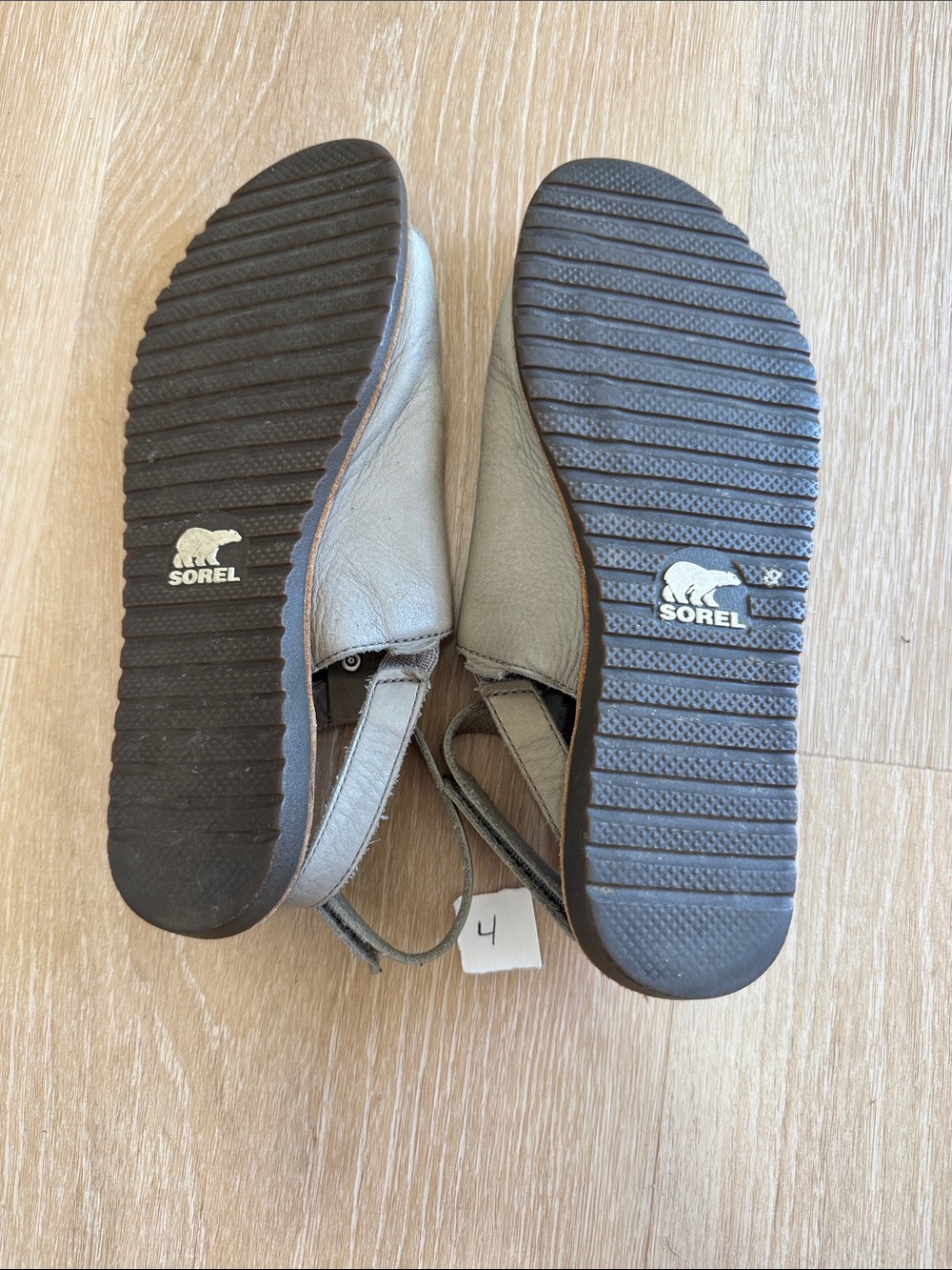 Sorel Metallic Silver Open-Toe Leather Sandals - Picture 4 of 4